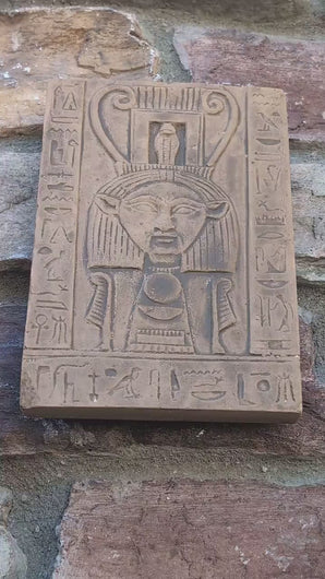 Egyptian Hathor Amenhotep III Sobek Sculptural wall relief  www.Neo-Mfg.com 7" Museum preproduction