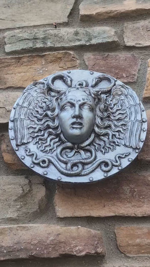 History Medusa Filippo Negroli Charles V shield design Artifact Carved Sculpture Statue 10" www.Neo-Mfg.com n2