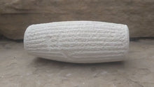 Load and play video in Gallery viewer, Sumerian Ashurbanipal Building inscription of the Assyrian King Tablet Cuneiform Sculptural www.Neo-Mfg.com museum reproduction 5.9&quot;

