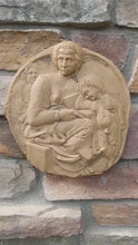 Load and play video in Gallery viewer, Michelangelo Pitti Tondo Wall Plaque Sculptural Frieze Carving 10.5" www.NEO-MFG.com Museum reproduction
