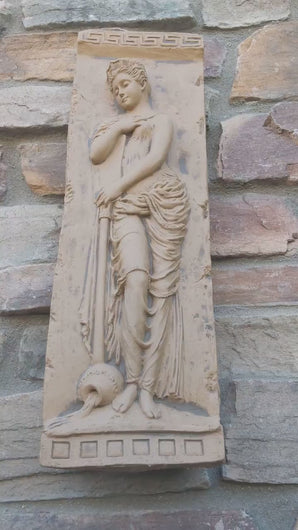 Roman Greek 3pc set Carved nymph Fountain Innocents Danaides Argos Figure Sculptural Wall frieze plaque Fragment relief www.Neo-Mfg.com 22"