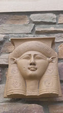 Load and play video in Gallery viewer, Egyptian Hathor Capital Relief fragment head bust  wall plaque art Sculpture 12&quot; www.Neo-Mfg.com Museum reproduction
