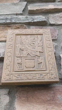 Load and play video in Gallery viewer, Inca Viracocha Tiwanaku Gateway sun sunkasapas condor head Sculptural wall relief plaque  www.Neo-Mfg.com home decor 8.66"
