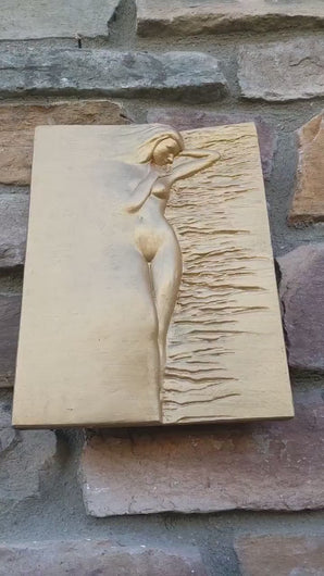 Nude lady blend sculpture wall plaque decor 10" www.NEO-MFG.com