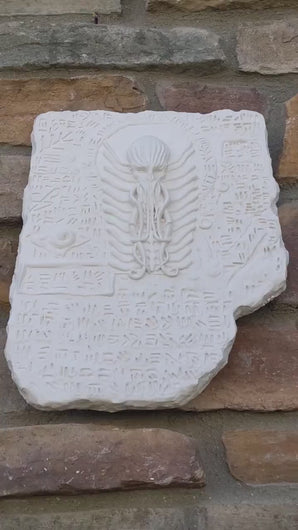 Cthulhu cuneiform tablet sculpture wall plaque www.NEO-MFG.com 12"  Lovecraft artifact