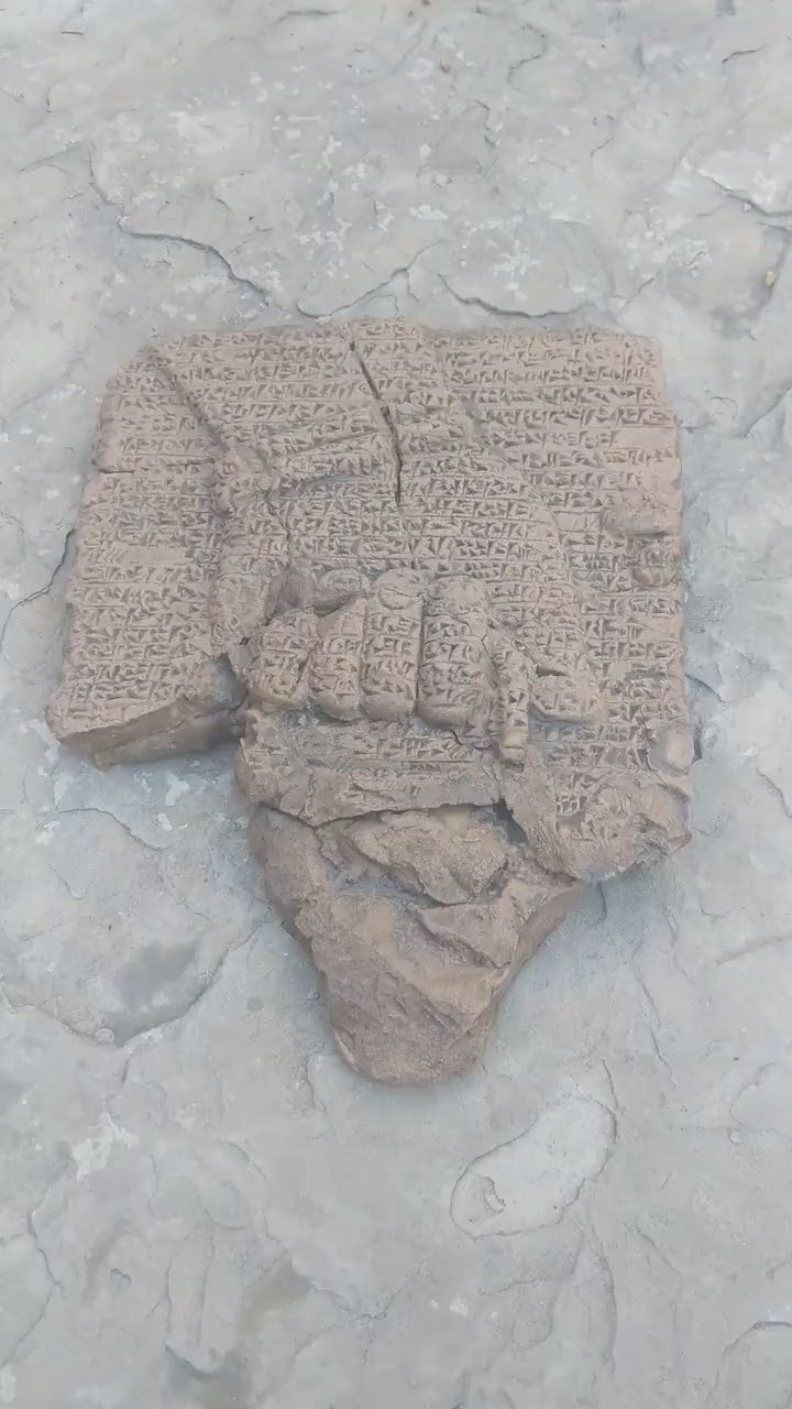 Sumerian Cuneiform Fragment Hand Guda Winged Genius sculpture wall plaque www.neo-mfg.com