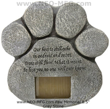 Load image into Gallery viewer, Animal Dog / Cat Paw Pet Memorial stone sculpture www.Neo-Mfg.com 8.5&quot;
