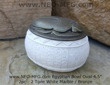 Load image into Gallery viewer, History Egyptian Scarab 2pc Hieroglyphics Bowl Vessel  Oval container www.Neo-Mfg.com 4.5&quot;
