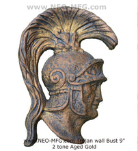 Load image into Gallery viewer, Roman Greek Trojan Bust Sculptural wall relief plaque home decor 6&quot; www.Neo-Mfg.com
