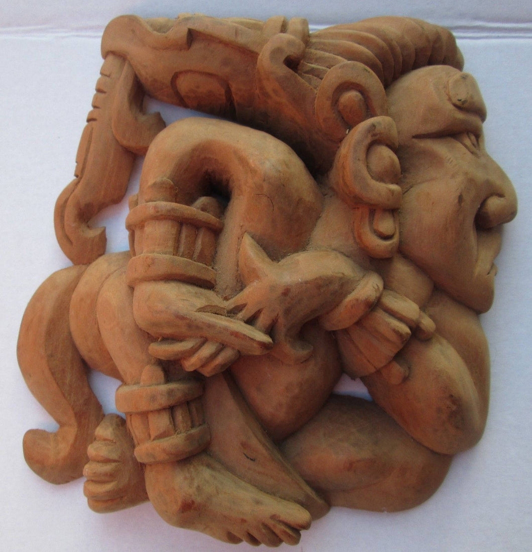 History Aztec Maya Mesoamerica Kneeling plaque wall Sculpture Statue www.Neo-Mfg.com 8"