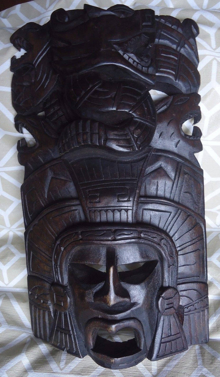 History Aztec Maya Artifact serpent mask Sculpture Statue 14.5