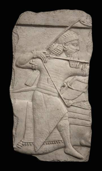 Assyrian Royal Party Hunting Lions Fragment Artifact Carved Sculpture Statue 16" www.Neo-Mfg.com