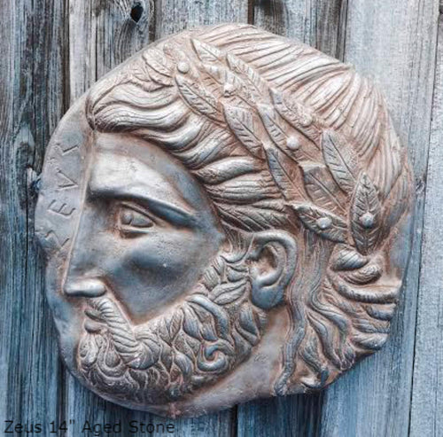 Roman Greek Zeus Sculptural Wall frieze plaque Fragment relief www.Neo-Mfg.com 14"