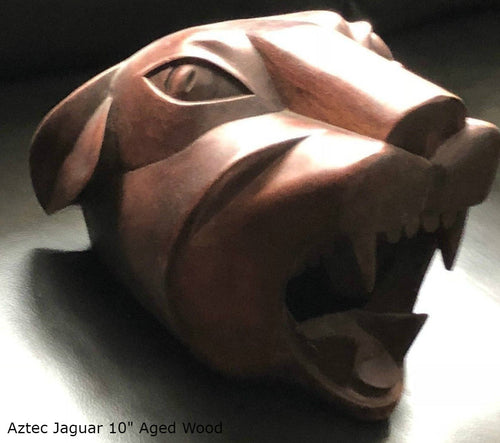 History Aztec Maya Artifact Jaguar bust Sculpture Statue 10" www.Neo-Mfg.com