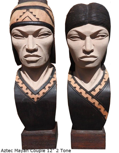 Aztec Mayan Indigenous Couple Statue Sculpture 12" www.Neo-Mfg.com home decor