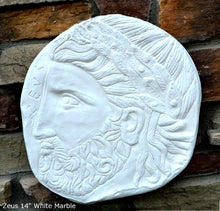 Load image into Gallery viewer, Roman Greek Zeus Sculptural Wall frieze plaque Fragment relief www.Neo-Mfg.com 14&quot;
