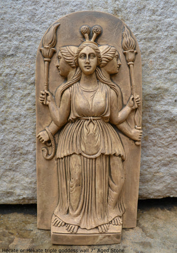 Hecate or Hekate triple goddess wall Sculpture www.Neo-Mfg.com 7" alter