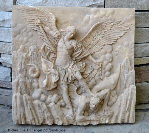 Historical religious Mythological St. Michael the Archangel wall angel Sculpture www.Neo-mfg.com