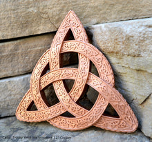 Load image into Gallery viewer, Celtic decor Trinity Knot life triquetra Wall Plaque sculpture Irish www.Neo-Mfg.com 12&quot;
