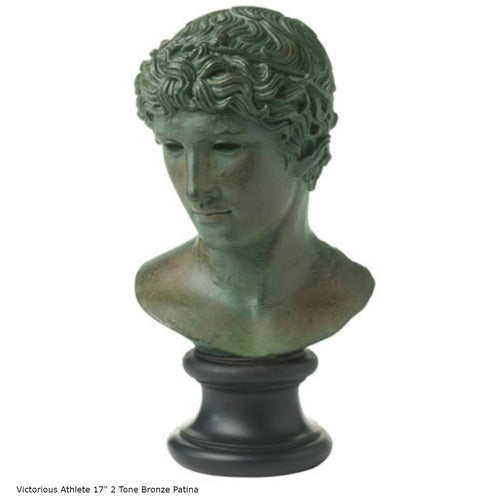 Roman Greek victorious Athlete Bust sculpture 17" www.Neo-Mfg.com home decor Museum reproduction