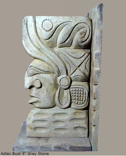 History Aztec Maya Bust Carved Sculpture Statue 9" Tall www.Neo-Mfg.com