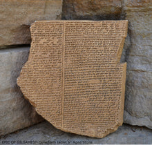 Load image into Gallery viewer, History EPIC OF GILGAMESH Pre-Biblical Deluge flood Story museum replica cuneiform tablet Sculpture 6&quot; www.Neo-Mfg.com home decor
