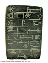 Load image into Gallery viewer, Sumerian Dedication to Goddess Ishtar-Inanna tablet Cuneiform 3.5&quot; Tall www.Neo-Mfg.com Museum Reproduction
