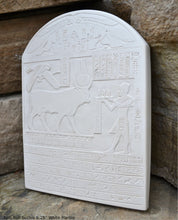Load image into Gallery viewer, History Egyptian Stela dedicated by Ptolemy V to the bull Buchis 8&quot; Stele Sculptural wall relief www.Neo-Mfg.com b22
