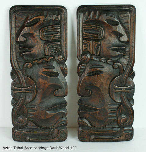 History Aztec Face carving Maya Artifact Carved Sculpture Statue 12" www.Neo-Mfg.com