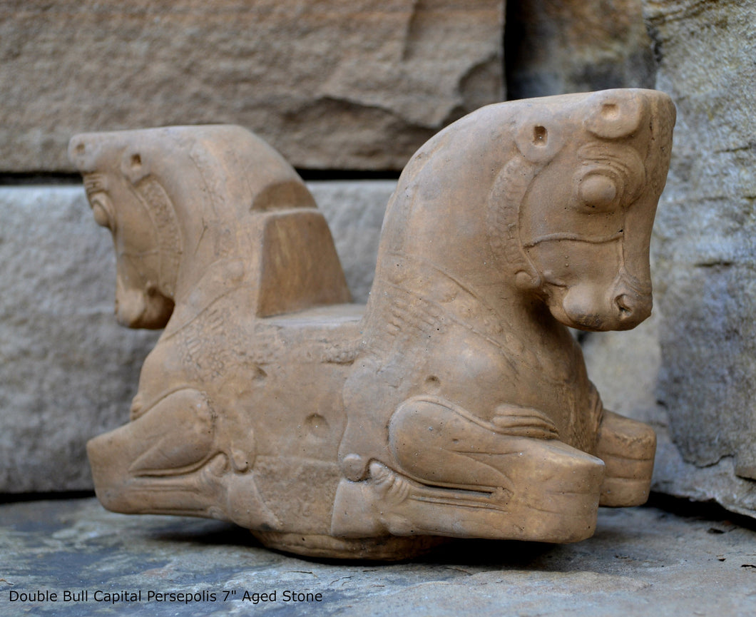 Double Bull Capital Persepolis Statue Sculpture 7" www.Neo-Mfg.com home decor Museum Reproduction
