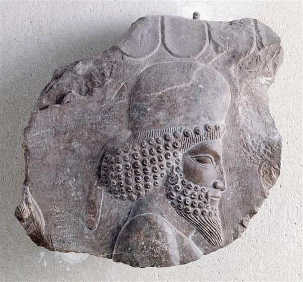 Assyrian Relief head of a Mede nobleman Persian Persepolis wall plaque art Sculpture 10" www.Neo-Mfg.com Museum reproduction