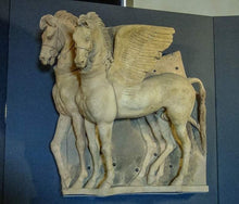 Load image into Gallery viewer, Roman Greek Etruscan Winged horses of Tarquinia wall plaque art Sculpture 10&quot; www.Neo-Mfg.com Museum reproduction
