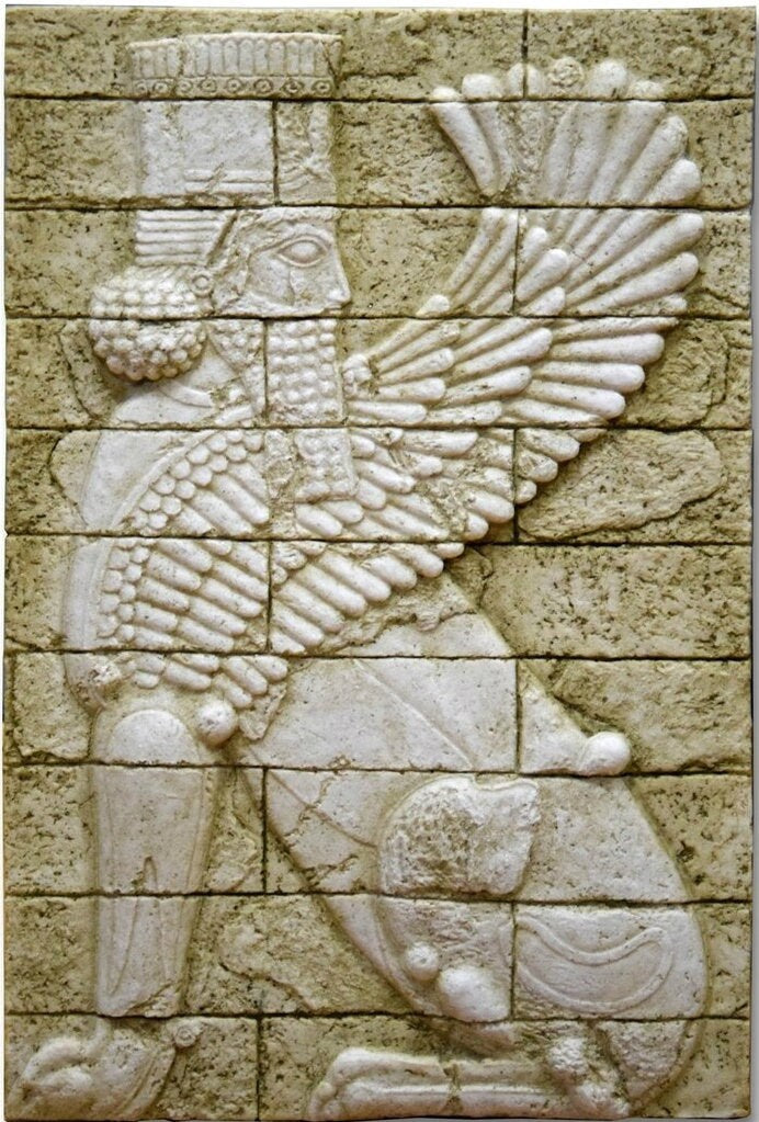 Assyrian Mesopotamian Sphinx wall plaque art Sculpture 14