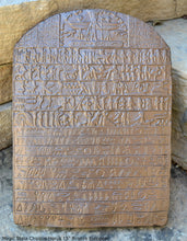 Load image into Gallery viewer, History Egyptian Magic Stela Sculptural wall relief  www.Neo-Mfg.com 15&quot;
