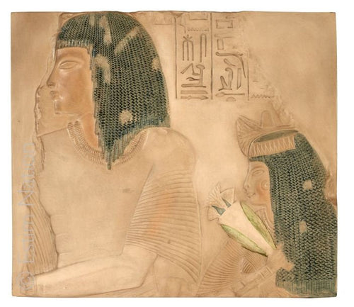 History Egyptian Imenmes & wife Depet  parents of general Imeneminet Plaque Artifact  Sculpture 26" www.Neo-Mfg.com Ramses