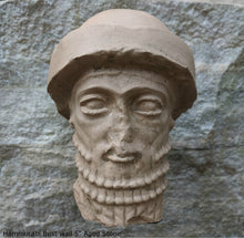 Load image into Gallery viewer, Assyrian Hammurabi Bust wall Plaque Babylonian statue fragment replica Mesopotamian sculpture Artifact 5&quot; www.Neo-Mfg.com
