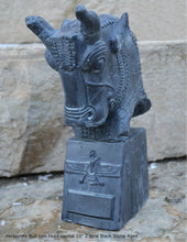 Load image into Gallery viewer, Assyrian Persian Persepolis Bull cow head capital Sculpture statue 10&quot; www.Neo-Mfg.com Museum reproduction
