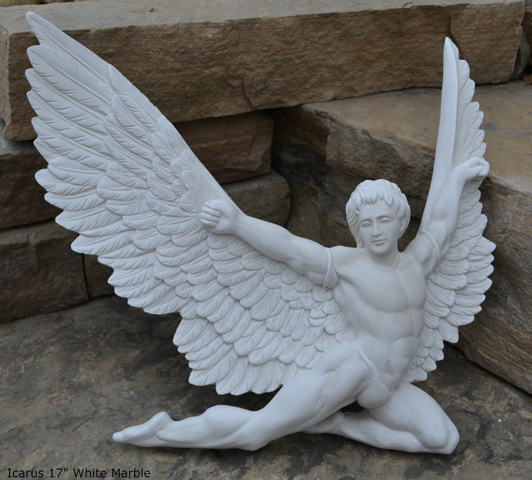 Angel ICARUS Greek Roman Sculptural wall relief carving plaque Statue www.Neo-Mfg.com 17"