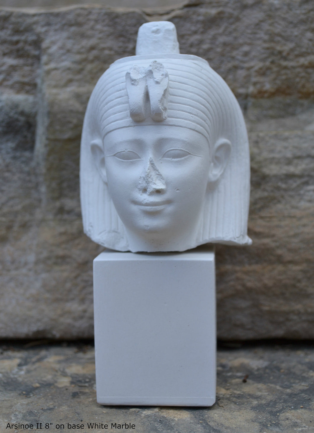 Egyptian Arsinoe II Ancient Bust Sculpture reproduction art 8" www.Neo-Mfg.com home decor