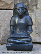 Load image into Gallery viewer, Egyptian Scribe Nebmertouf seated sitting statue Sculpture 5&quot; www.Neo-Mfg.com museum reproduction
