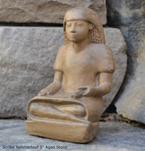 Load image into Gallery viewer, Egyptian Scribe Nebmertouf seated sitting statue Sculpture 5&quot; www.Neo-Mfg.com museum reproduction
