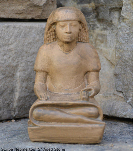Egyptian Scribe Nebmertouf seated sitting statue Sculpture 5" www.Neo-Mfg.com museum reproduction