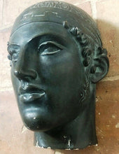 Load image into Gallery viewer, Roman Greek Charioteer of Delphi victorious Bust Sculptural Wall frieze plaque www.Neo-Mfg.com 10&quot; tall museum reproduction
