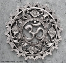 Load image into Gallery viewer, Religious OM AUM Nameste Carved Sculpture Statue Plaque 12&quot; Neo-Mfg c6
