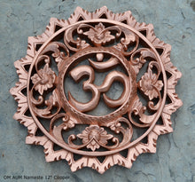 Load image into Gallery viewer, Religious OM AUM Nameste Carved Sculpture Statue Plaque 12&quot; Neo-Mfg c6
