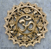 Load image into Gallery viewer, Religious OM AUM Nameste Carved Sculpture Statue Plaque 12&quot; Neo-Mfg c6
