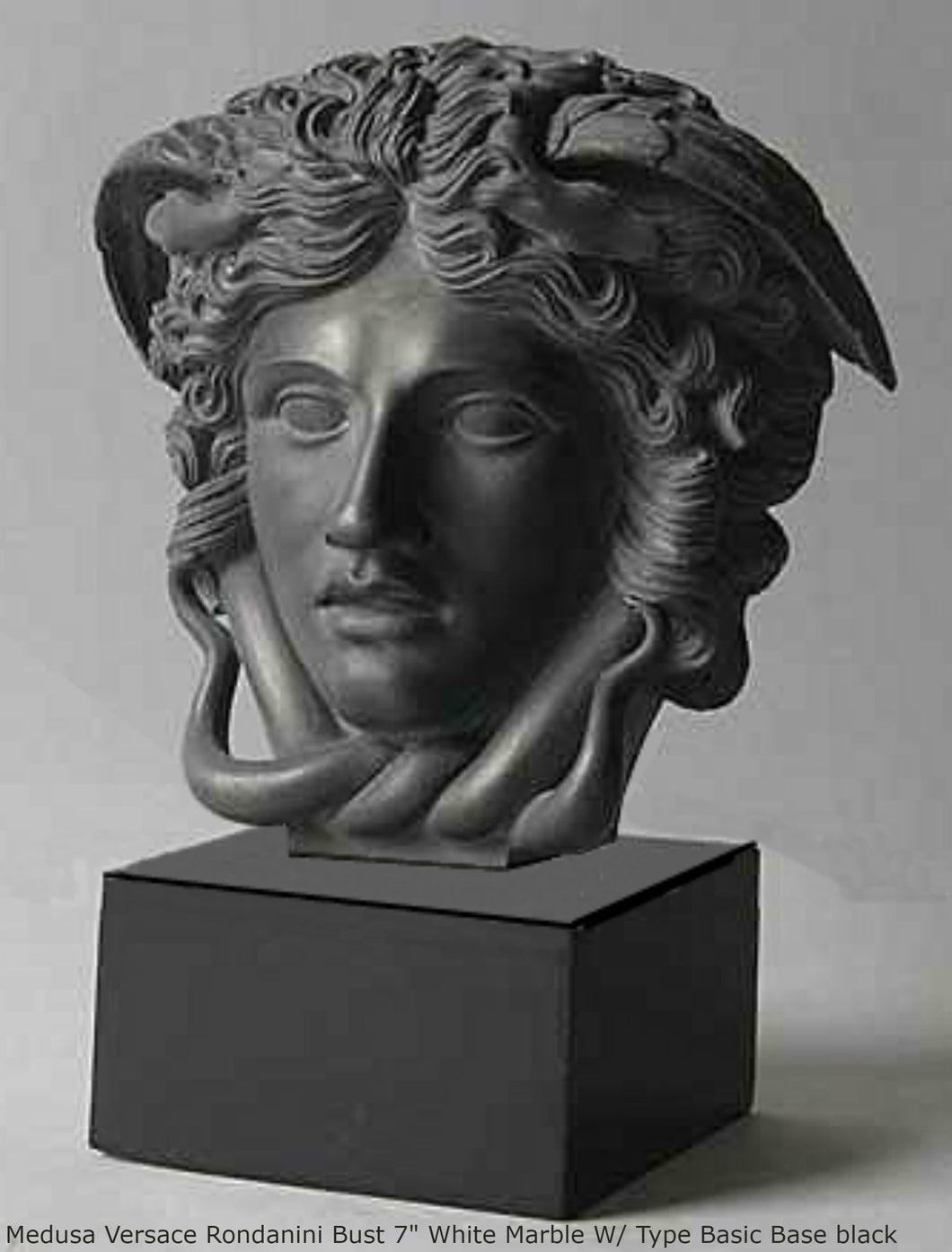 History Medusa Versace Rondanini Bust design Artifact Carved Sculpture Statue 7" www.Neo-Mfg.com Mounted on base