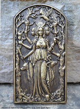 Load image into Gallery viewer, Hecate or Hekate triple goddess wall Sculpture www.Neo-Mfg.com 6&quot; alter moon
