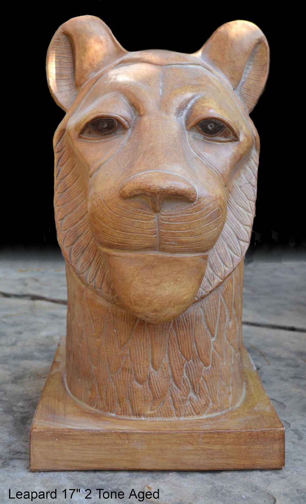 History Egyptian Tut Leopard bust Sculpture 17" www.Neo-Mfg.com home decor statue grand scale