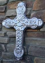 Load image into Gallery viewer, Religious Cross Celtic Ring wall art plaque decor Sculpture 25&quot; www.NEO-MFG.com White marble

